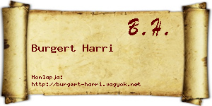 Burgert Harri névjegykártya